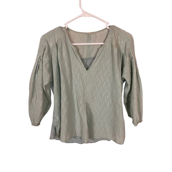 Anthropologie Blue Sheer Top Women’s XS – Lightweight Mesh Blouse Elegant - Picture 1 of 4